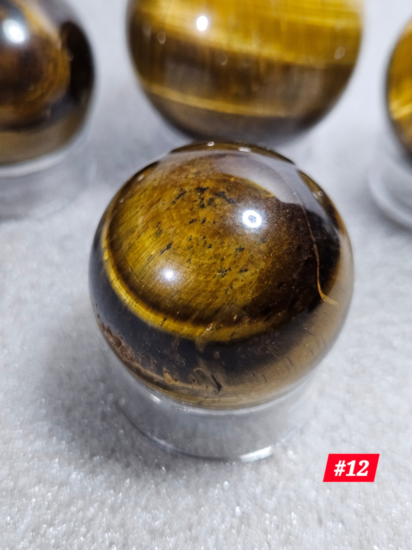 Elephant Sphere Stand W/4 Tiger's Eye Spheres