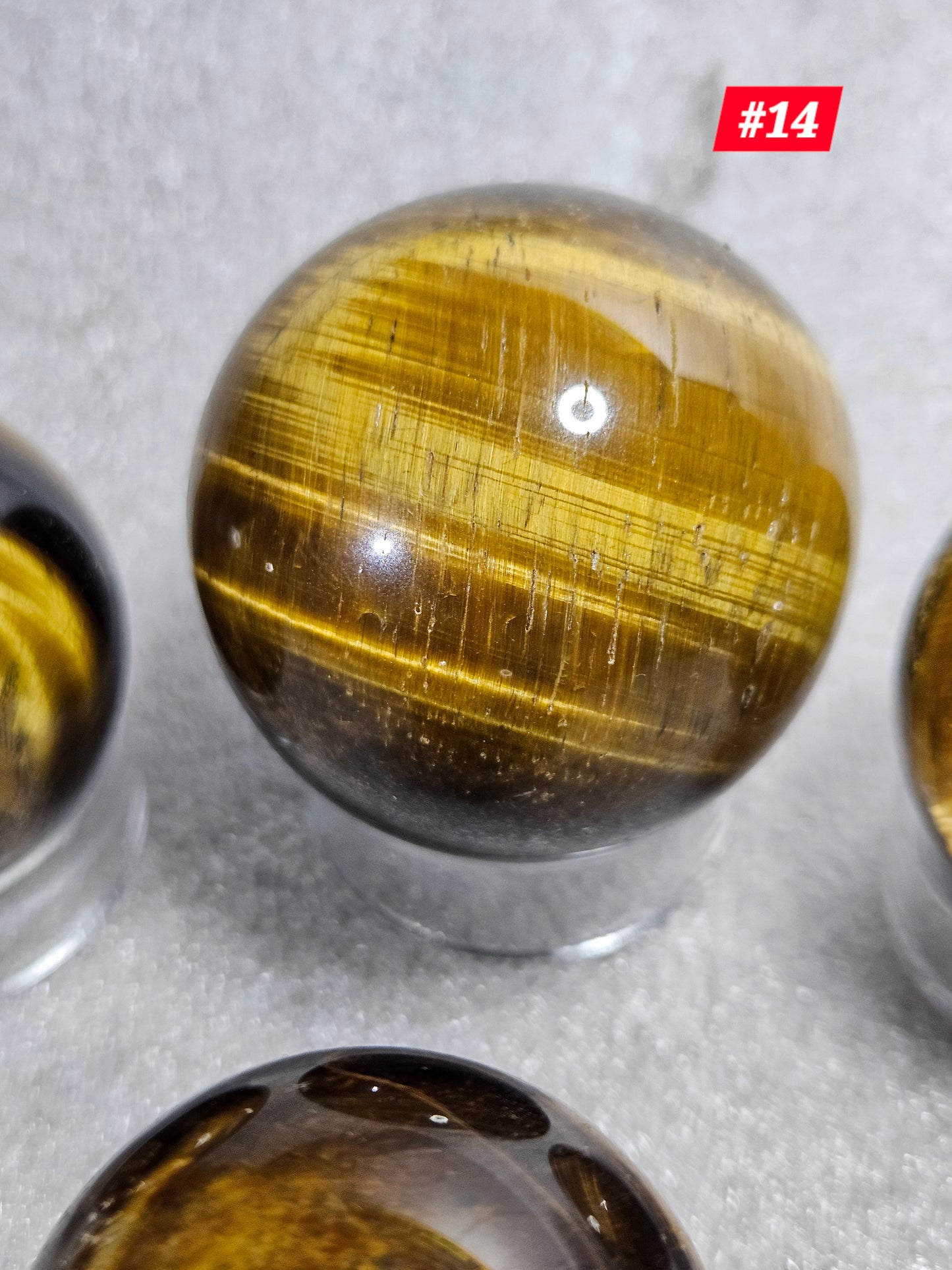 Elephant Sphere Stand W/4 Tiger's Eye Spheres