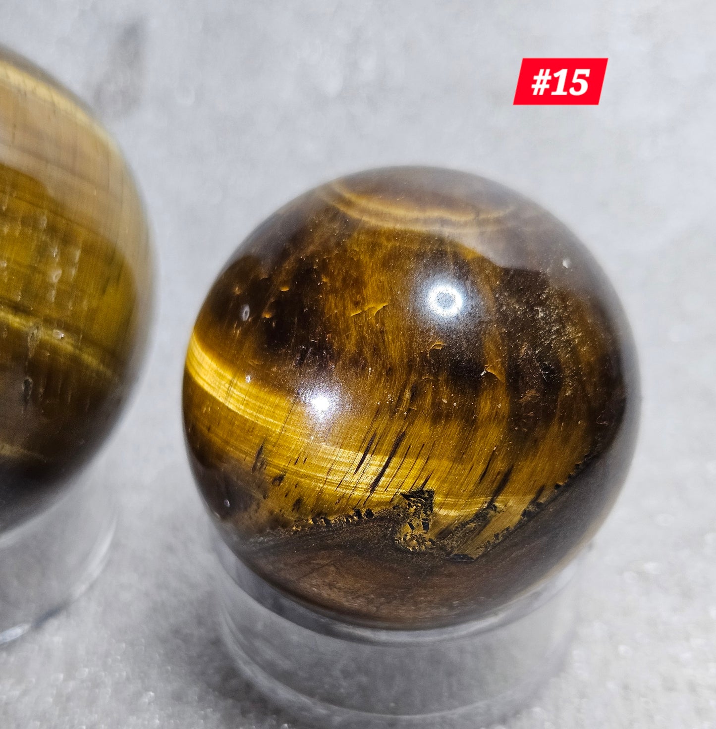 Elephant Sphere Stand W/4 Tiger's Eye Spheres