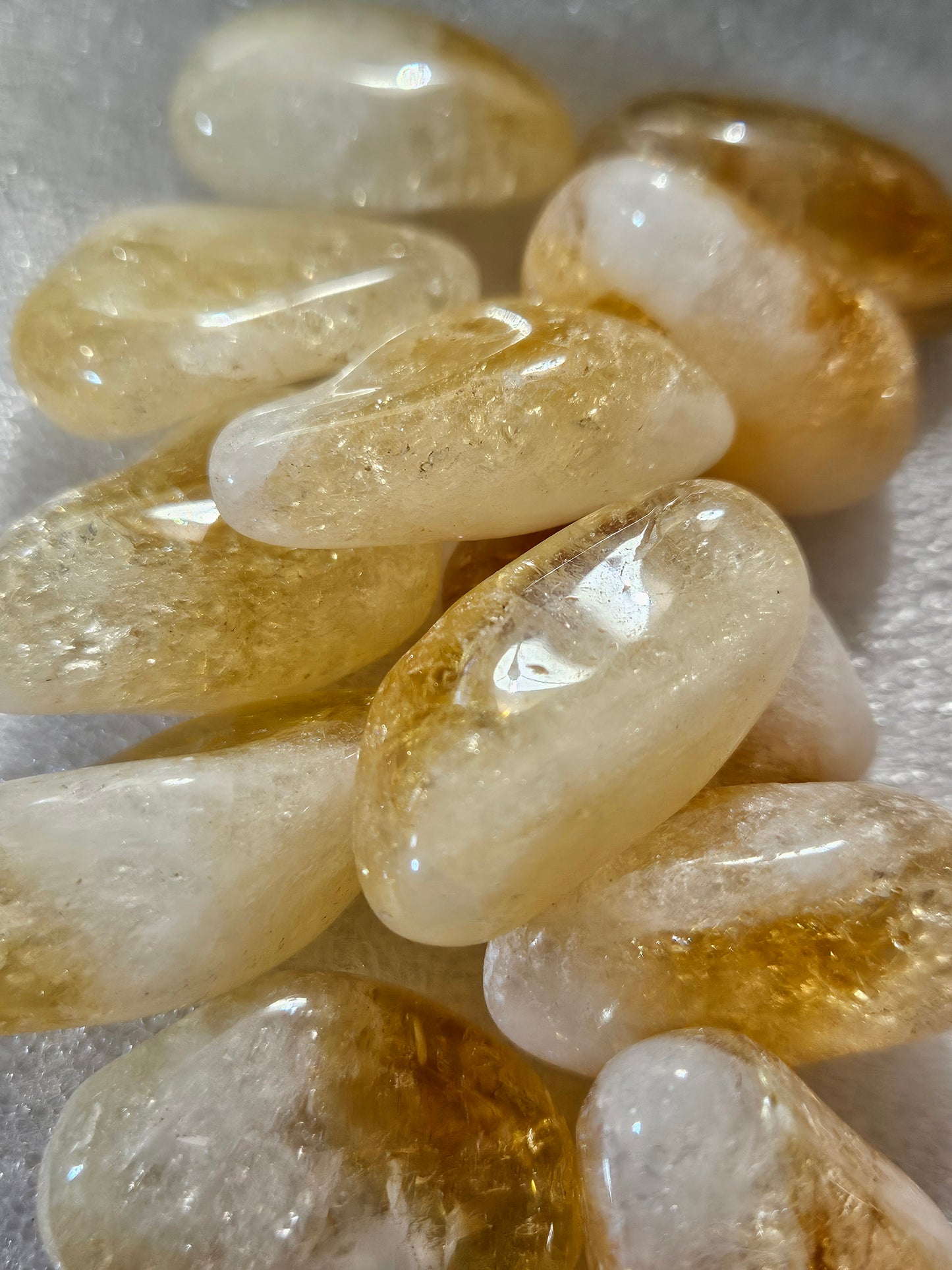 Citrine Tumble Stones - HT - Dark Citrine