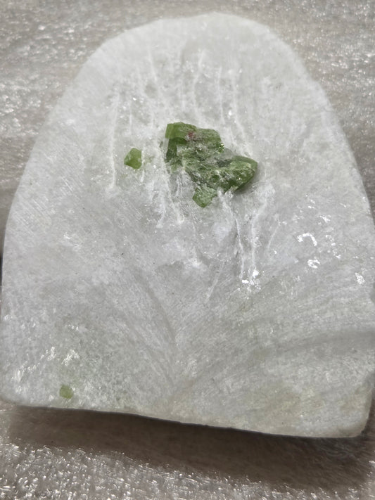 Spinel on Marble - Green & Red