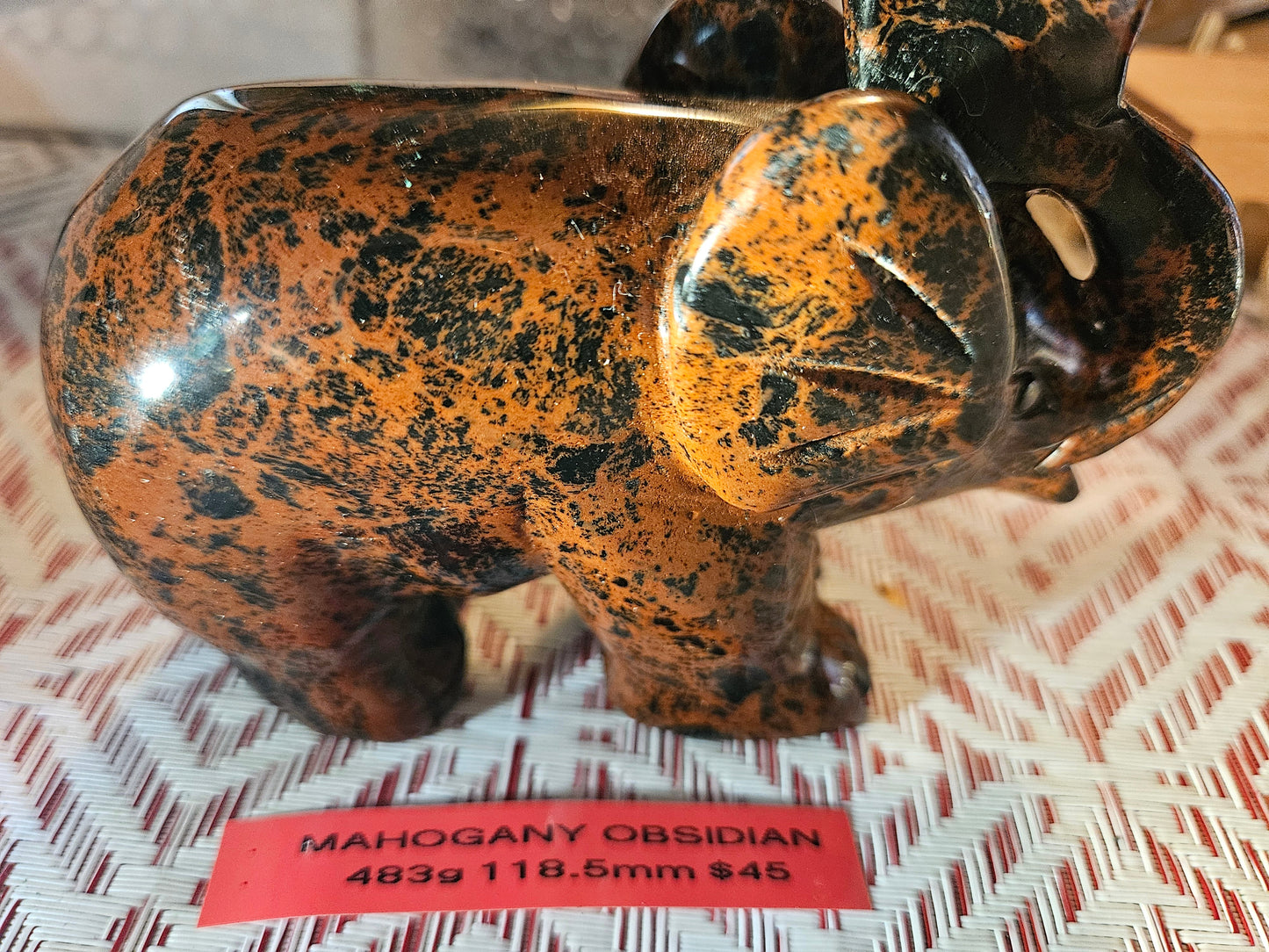 Mahogany Obsidian Elephant