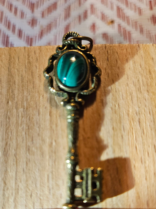 Malachite Gem Keys - 2"