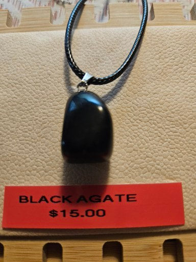 Black Agate Crystal Necklace 1