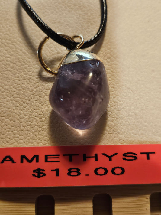 Amethyst (gold plated) Crystal Necklace