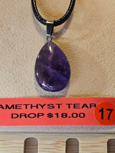 Amethyst Tear Drop Necklaces #12- #26 #17