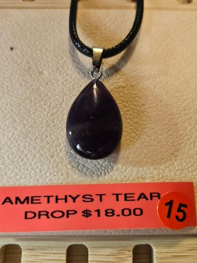 Amethyst Tear Drop Necklaces #12- #26  #15
