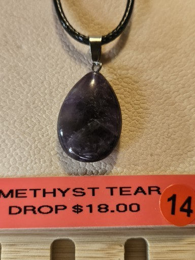 Amethyst Tear Drop Necklaces #12- #26 #14