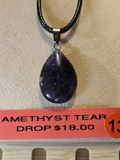 Amethyst Tear Drop Necklaces #12- #26  #13