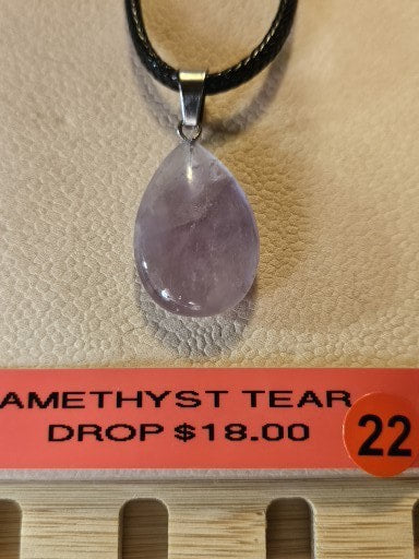 Amethyst Tear Drop Necklaces #12- #26  #22