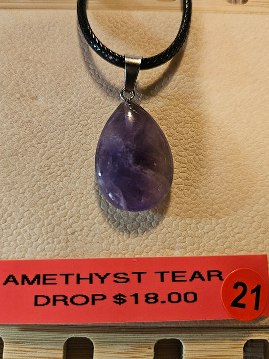Amethyst Tear Drop Necklaces #12- #26 #21