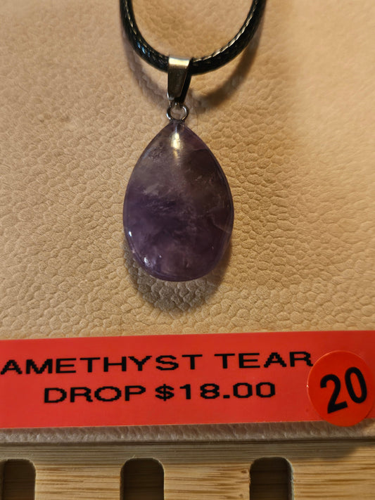 Amethyst Tear Drop Necklaces #12- #26 #20