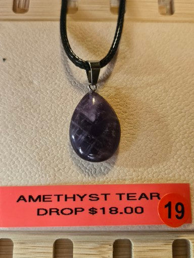 Amethyst Tear Drop Necklaces #12- #26 #19