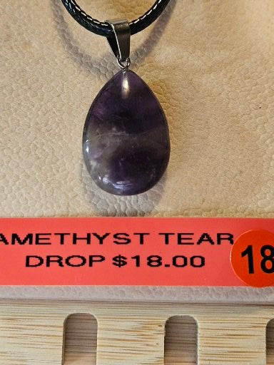 Amethyst Tear Drop Necklaces #12- #26 #18