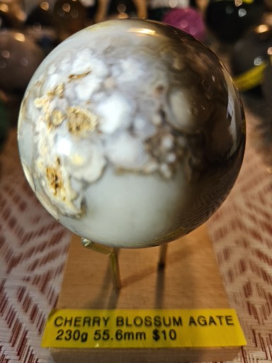 Cherry Blossom Agate Sphere