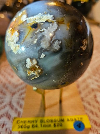 Cherry Blossom Agate #4 Sphere
