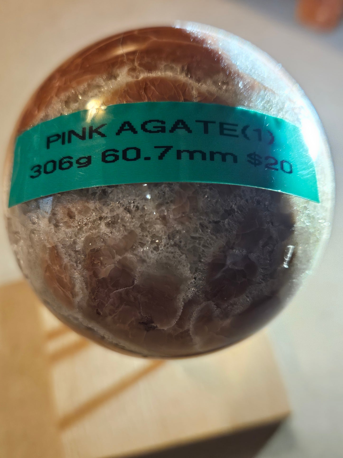 Pink Agate Crystal Sphere 1