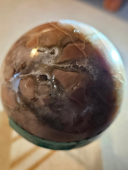 Pink Agate Crystal Sphere 2