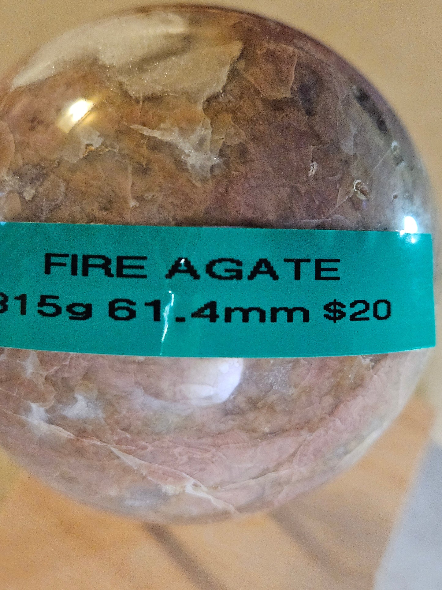 Fire Agate Crystal Sphere