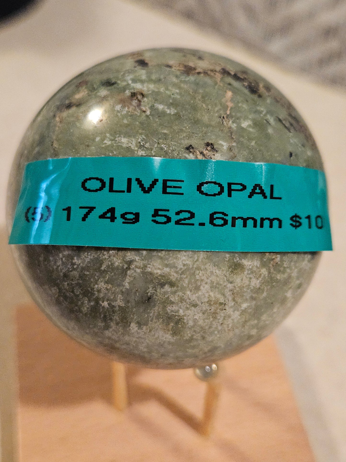 Olive Opal Sphere 5