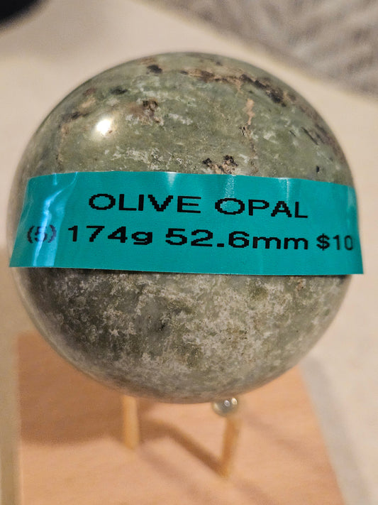 Olive Opal Sphere 5
