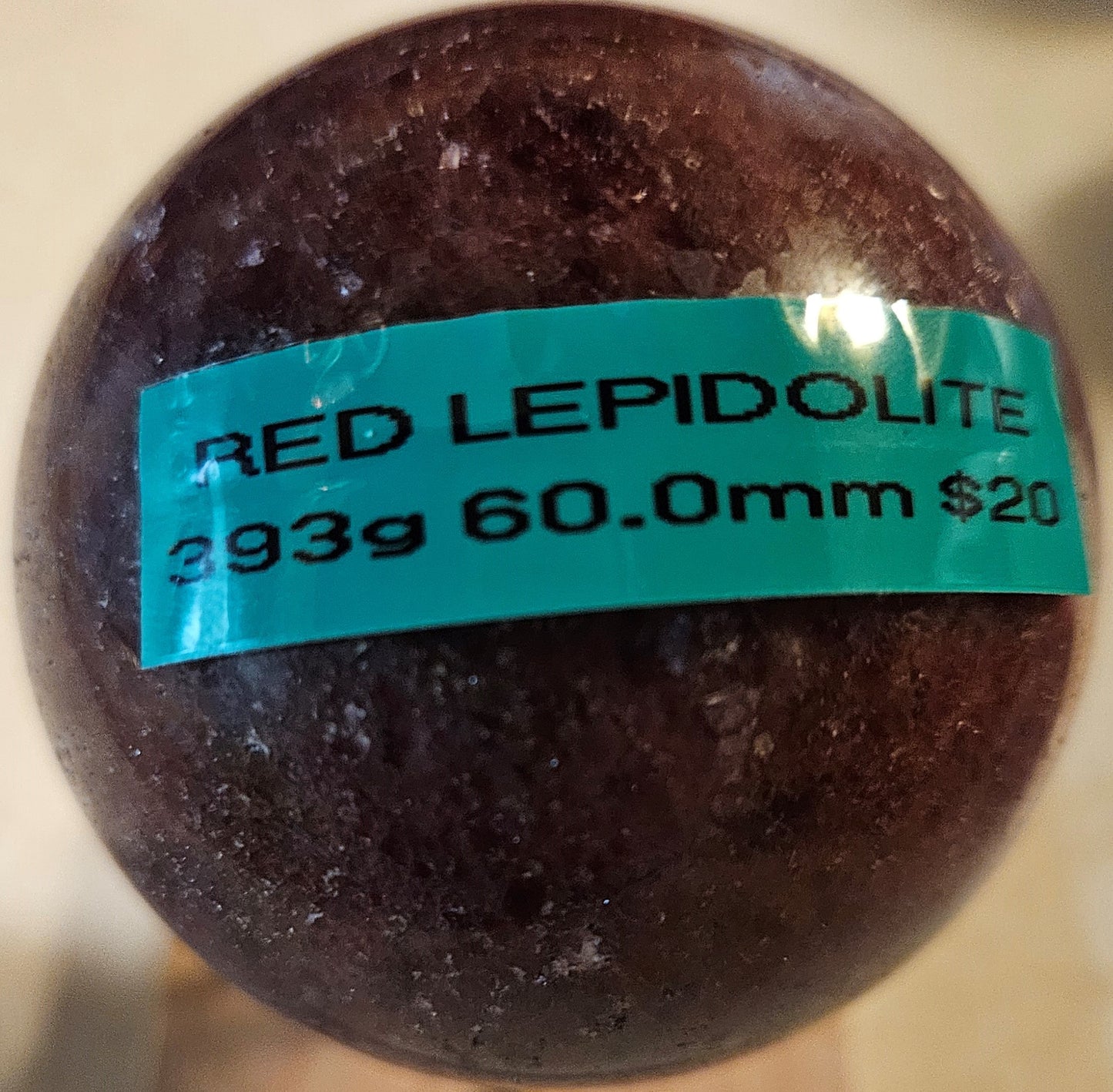 Red Lepidolite Crystal Sphere