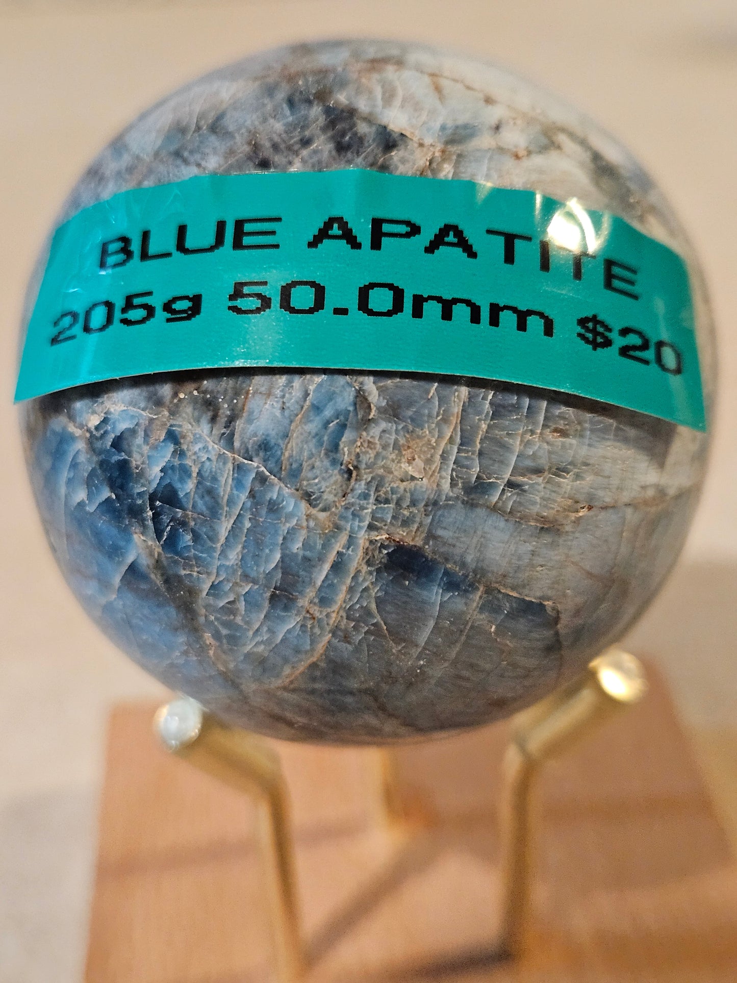 Blue Apatite Sphere #2