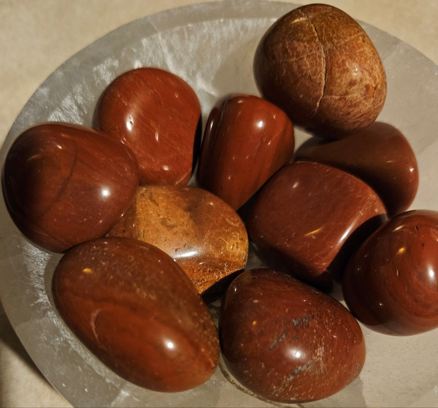 Red Jasper Tumble Stones (Round & Flat)