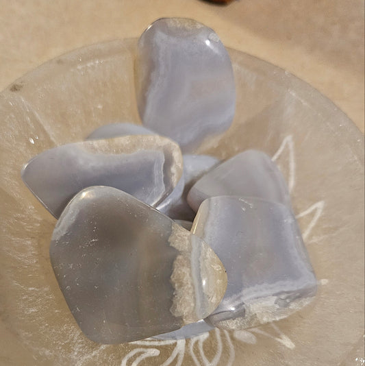 Blue Lace Agate Tumble Stone (L)