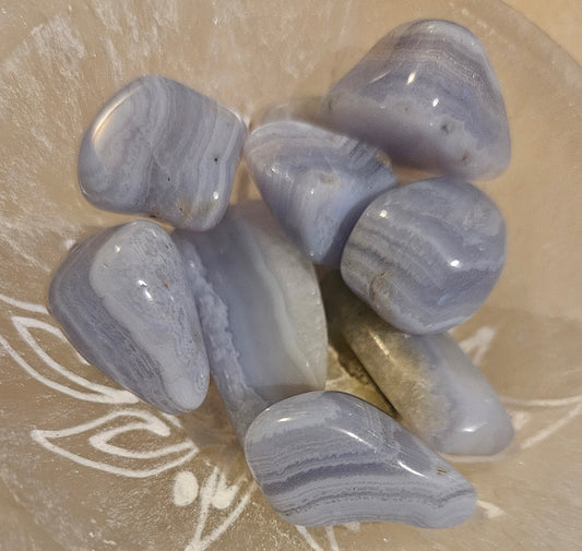 Blue Lace Agate Tumble Stone (S)