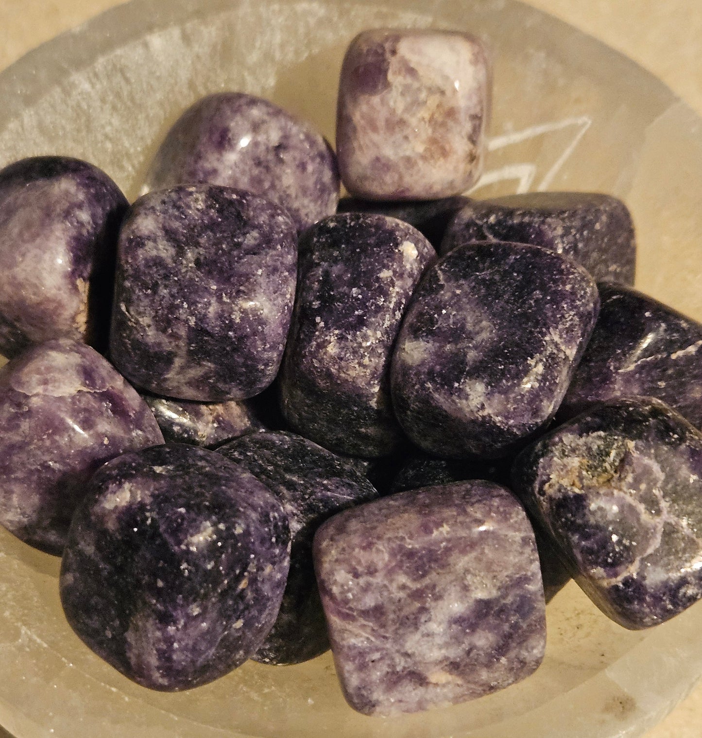 Lepidolite Tumble Stones -Square