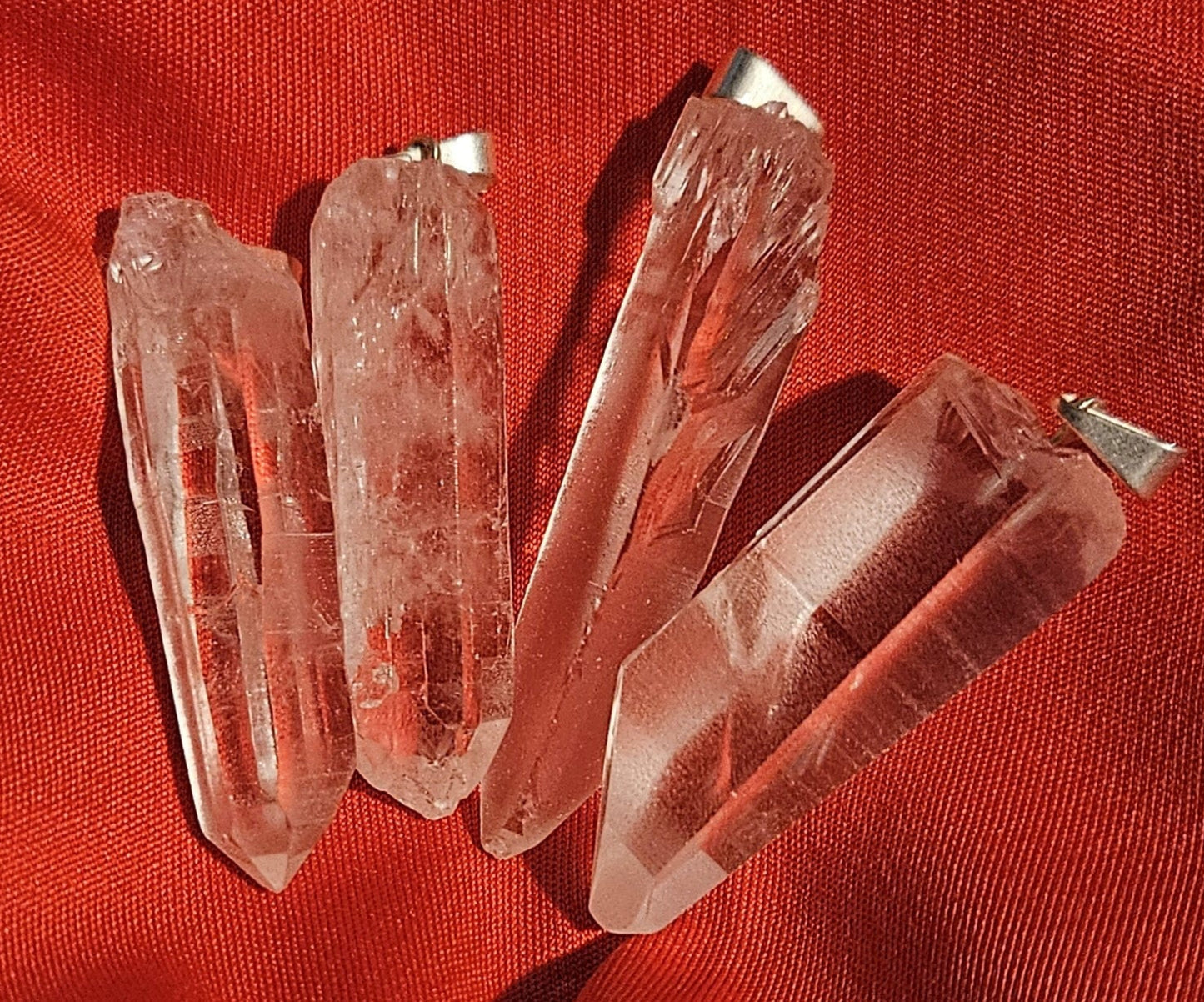 Lemurian Quartz Crystal Pendant w/SS