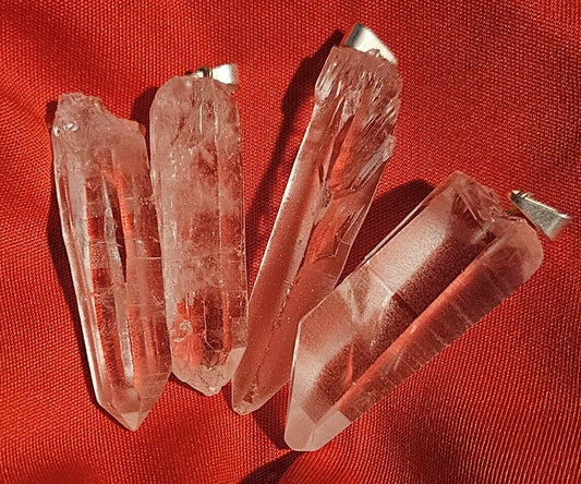 Lemurian Quartz Crystal Pendant w/SS