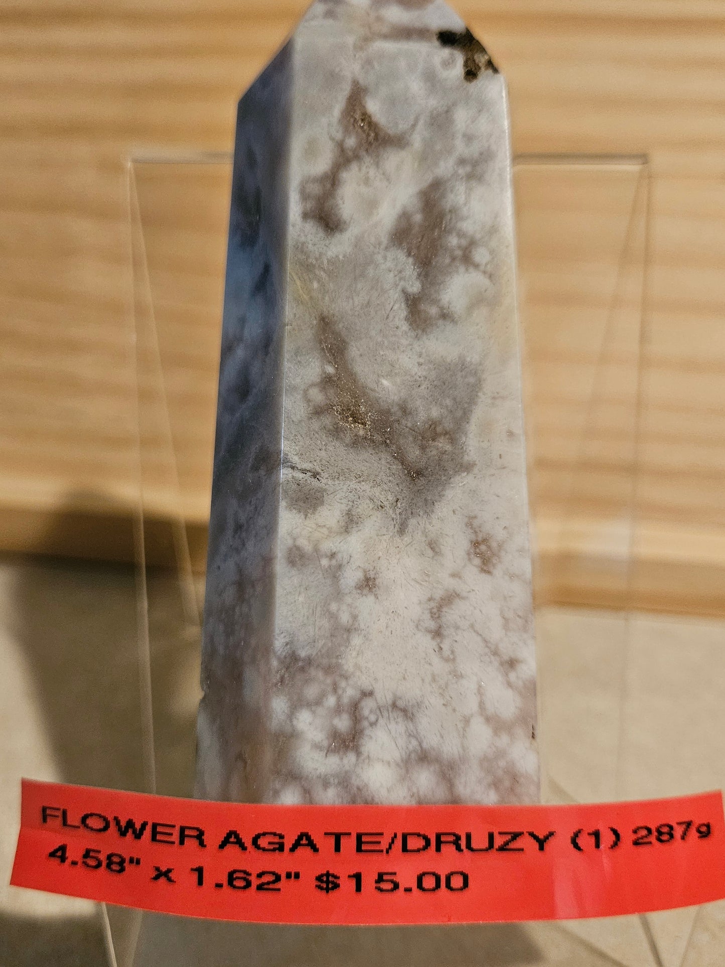 Flower Agate w/Druzy Tower #1