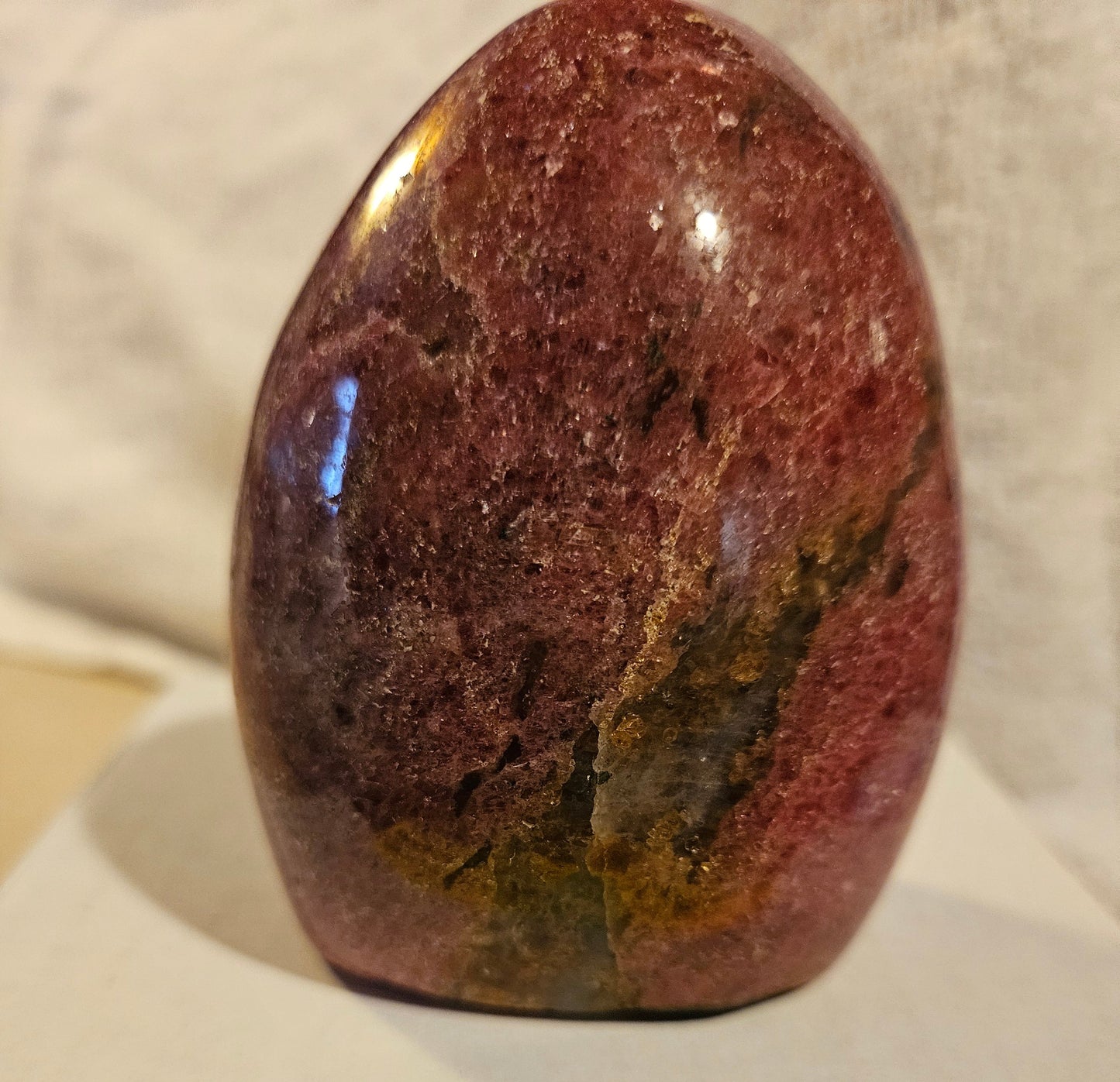 Rhodonite w/Manganese Oxide (standing FF) Madagascar [1]