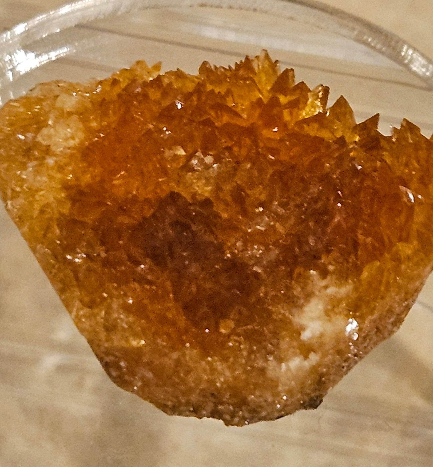 Intense Orange Calcite Crystal Cluster (Raw Mineral)