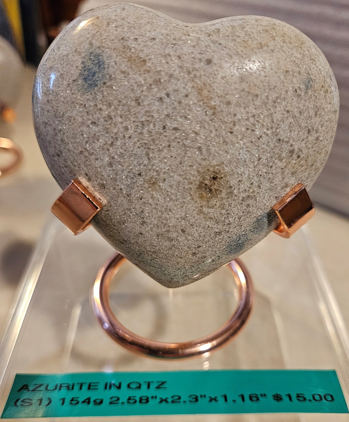 Azurite in Quartz Hearts 2