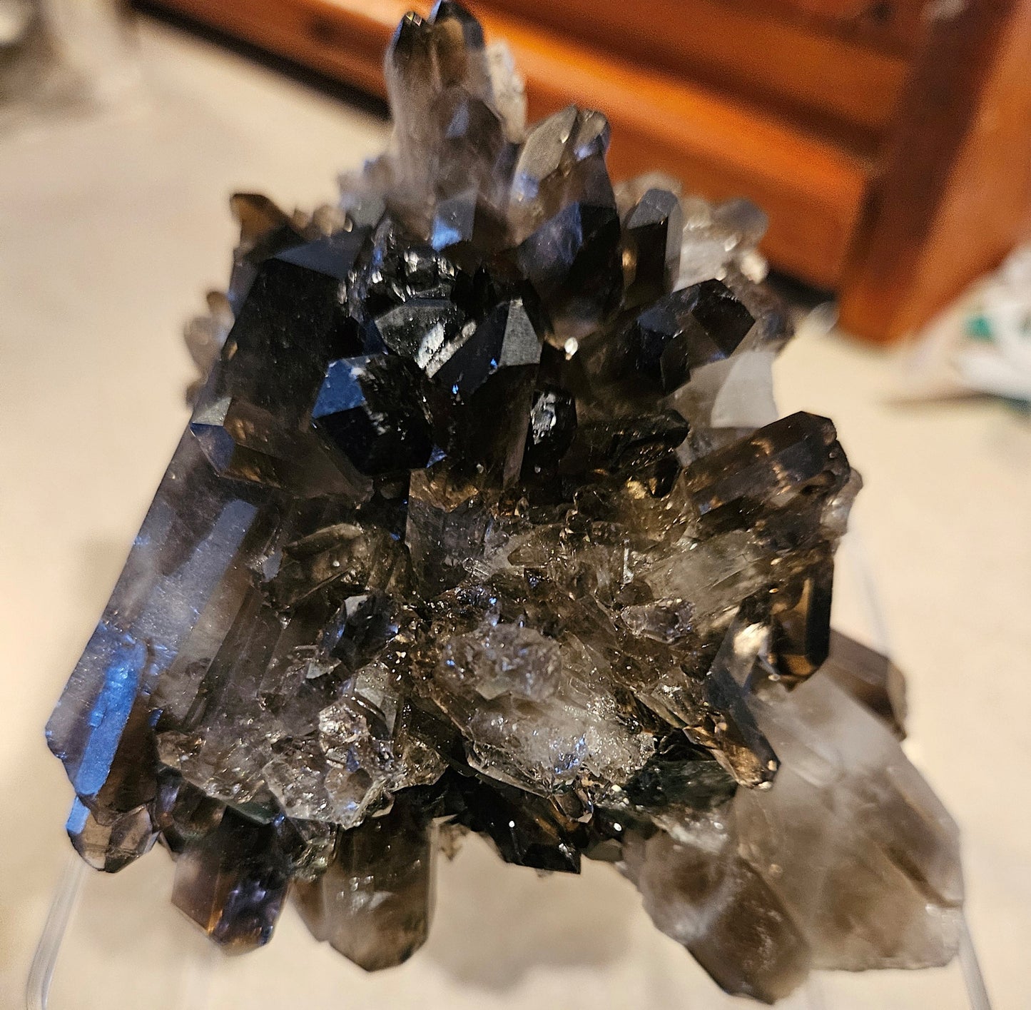 Dark Smoky Quartz Crystal Cluster [Brazil] [2]