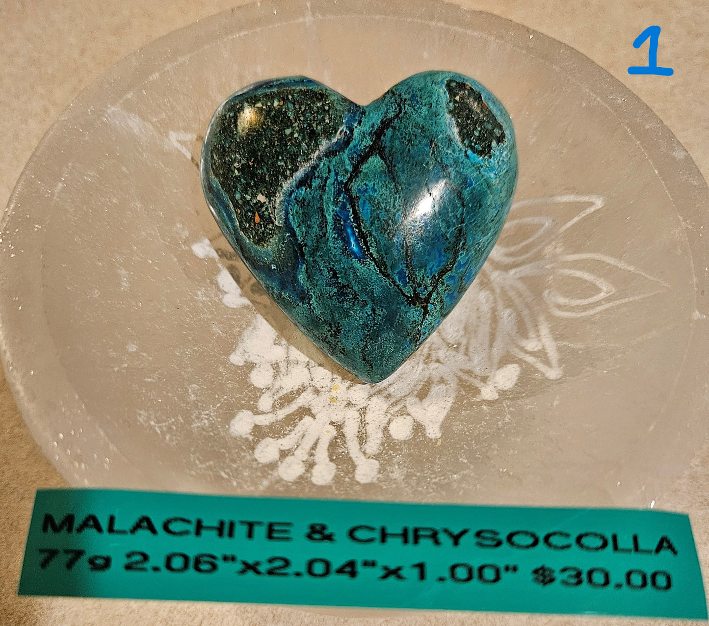 Malachite & Chrysocolla Heart [Peru] 1 -SOLD