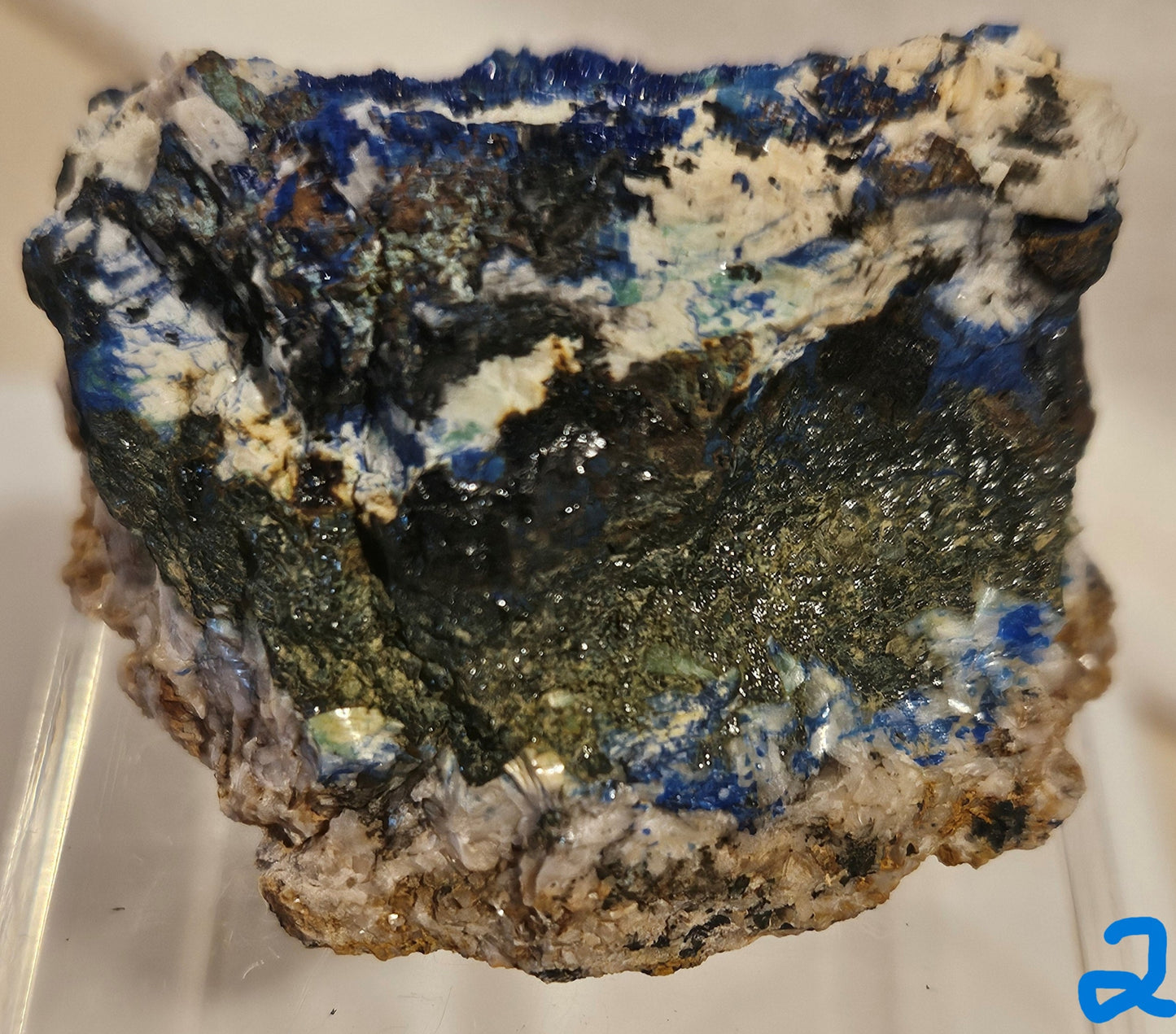 Azurite & Malachite on Dolomite [#2] Morocco