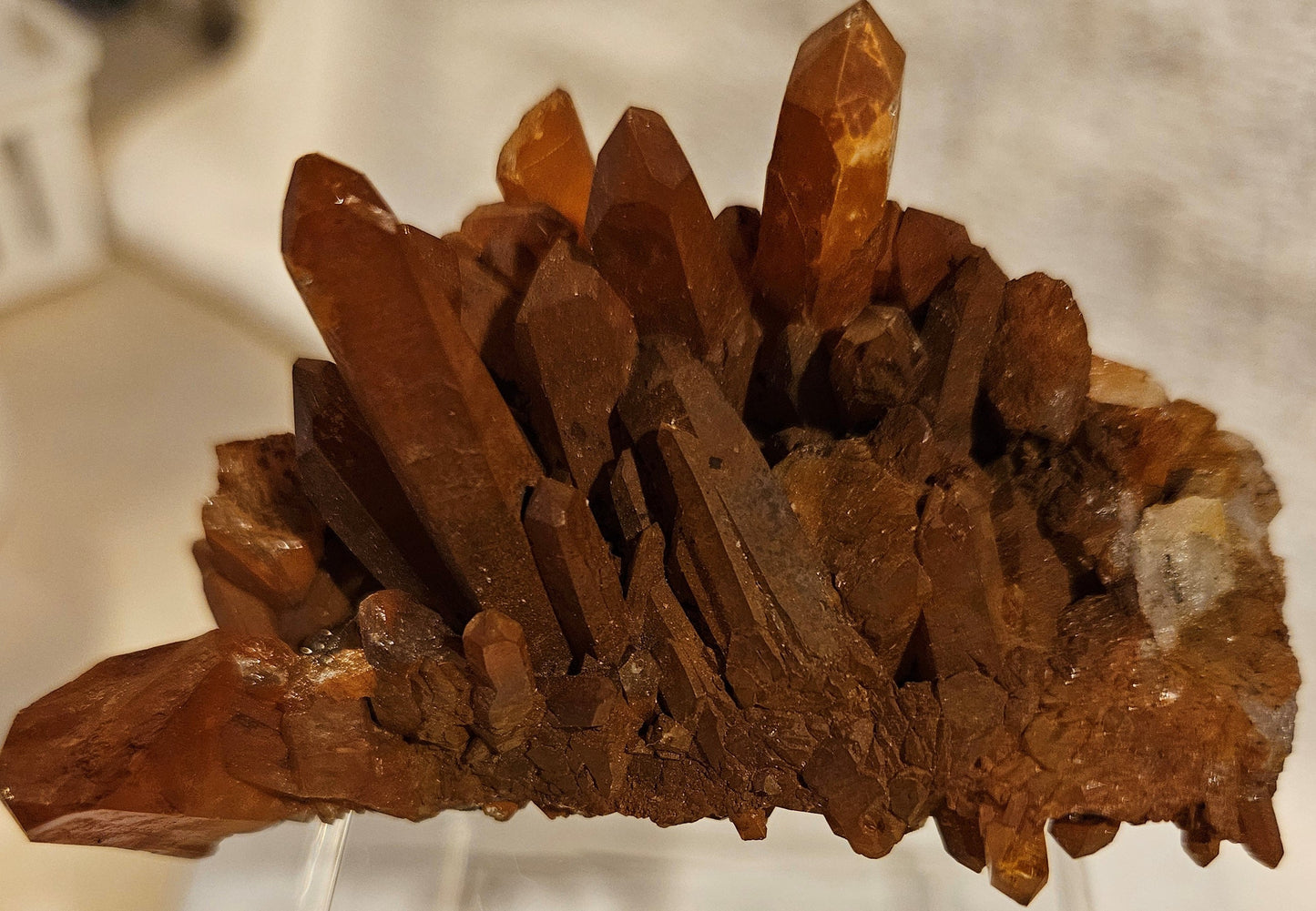 Tangerine (Hematite) Quartz Cluster [#3] Brazil
