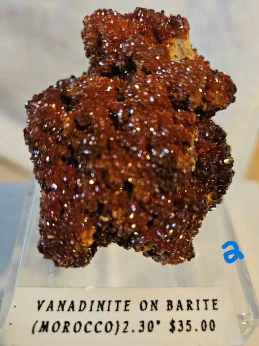 Vanadinite on Barite [Ruby Red] Morocco 2