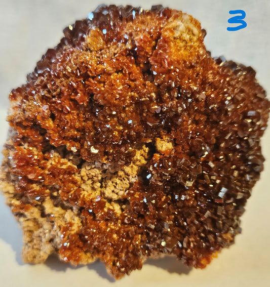 Vanadinite on Barite [Ruby Red] Morocco 3