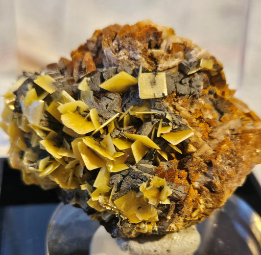 Wulfenite on Dolomite (1) - Bright Yellow [Morocco]