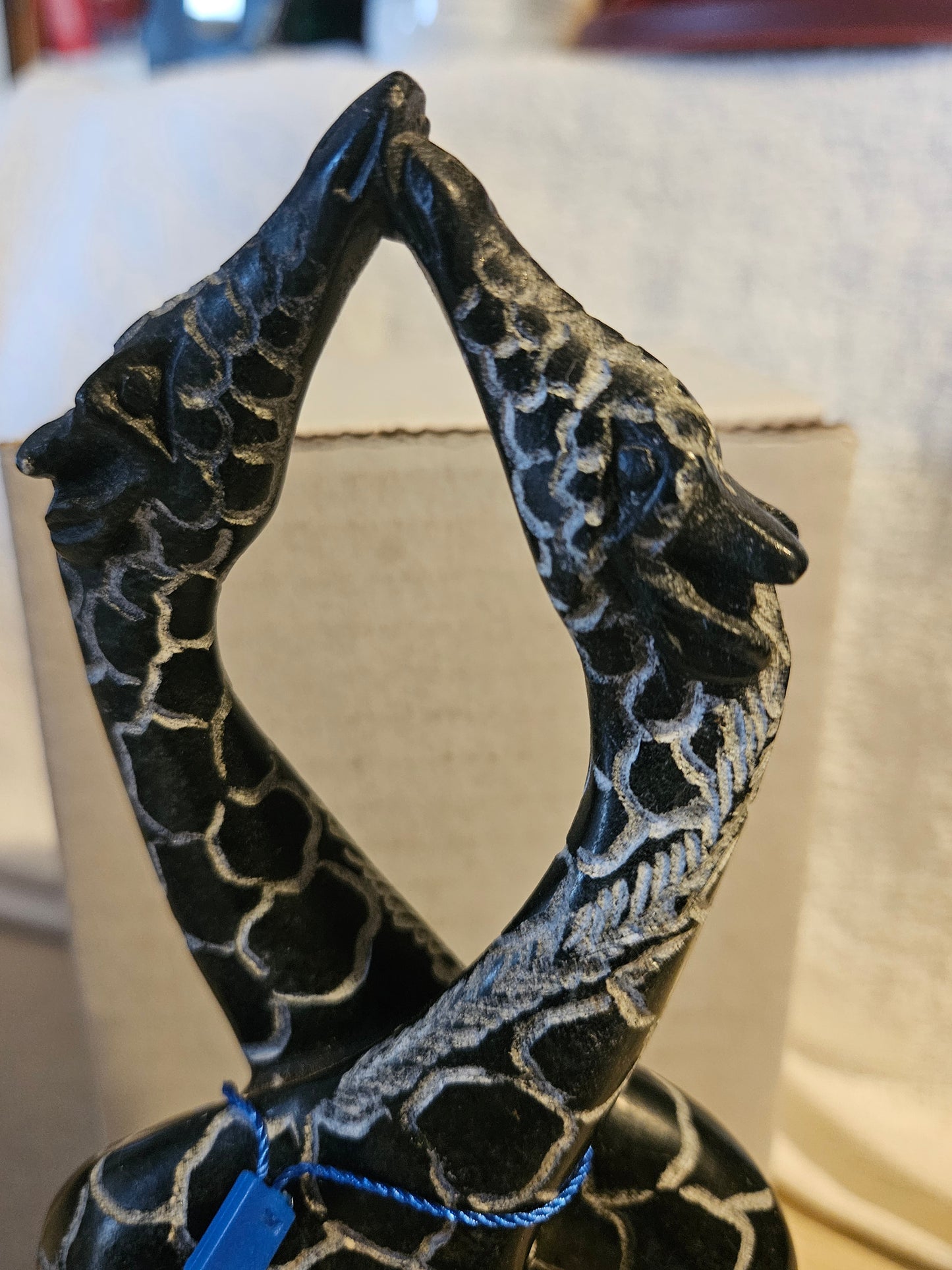 Hand-Carved Giraffe Serpentine Gemstone Animal Figurine [Zimbabwe]